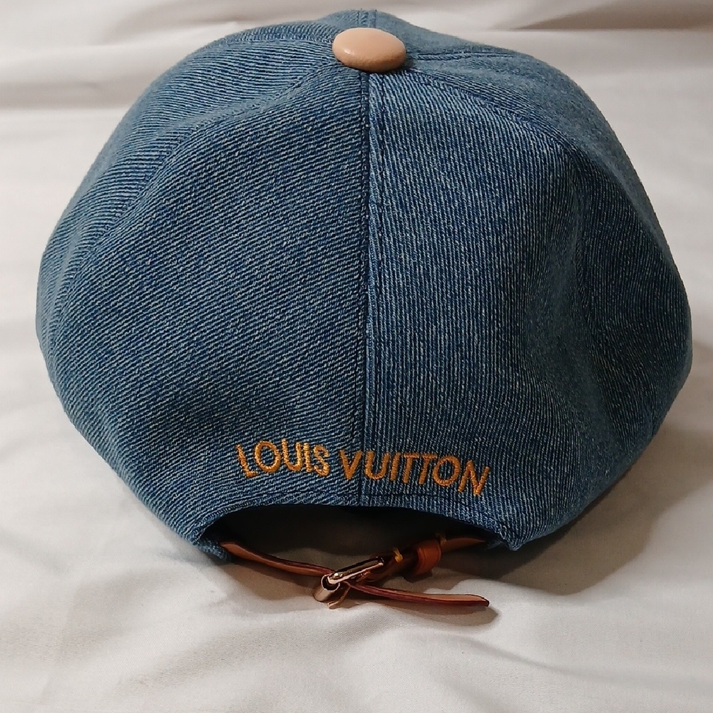 Louis Vuitton Denim and Leather Flower Cap - Picture 2 of 4